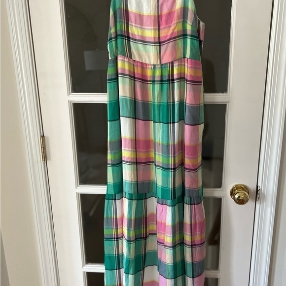 Loft Plaid Strappy Tiered Maxi Pocket Dress  - Size XSP - Picture 4 of 10